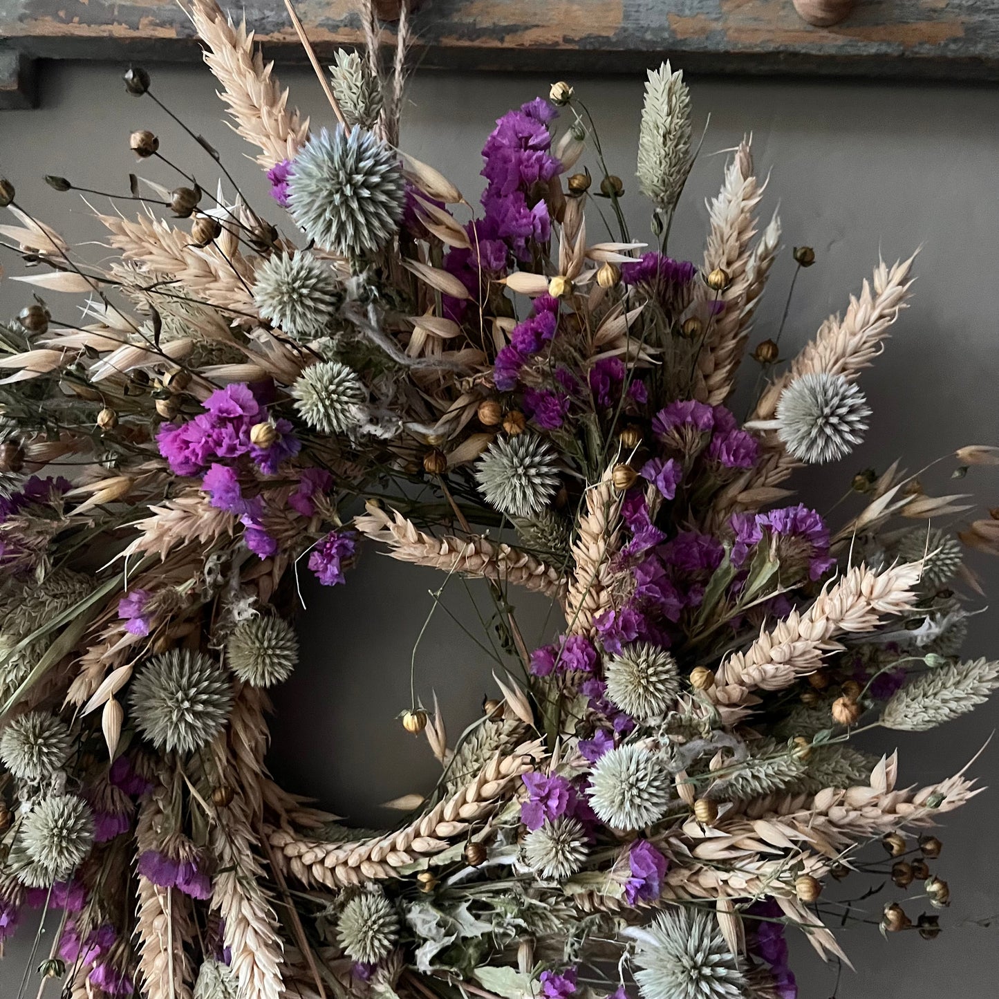 Spring Dried Flower Wreath: 25cm Fall Decor