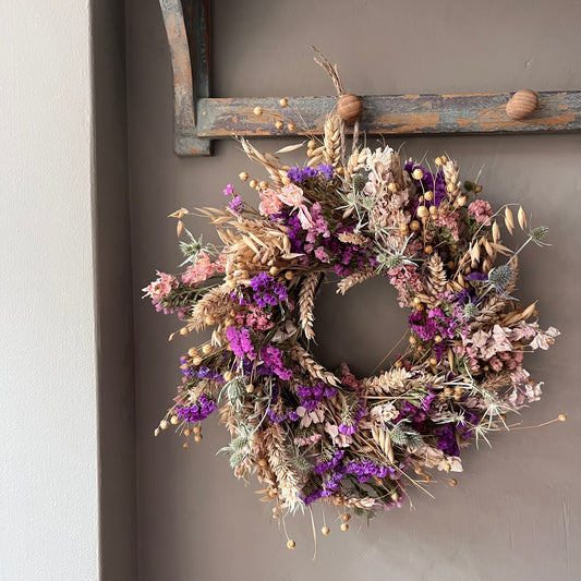 Dried Flower Wreath | Autumnal Farmhouse Decor- 28cm