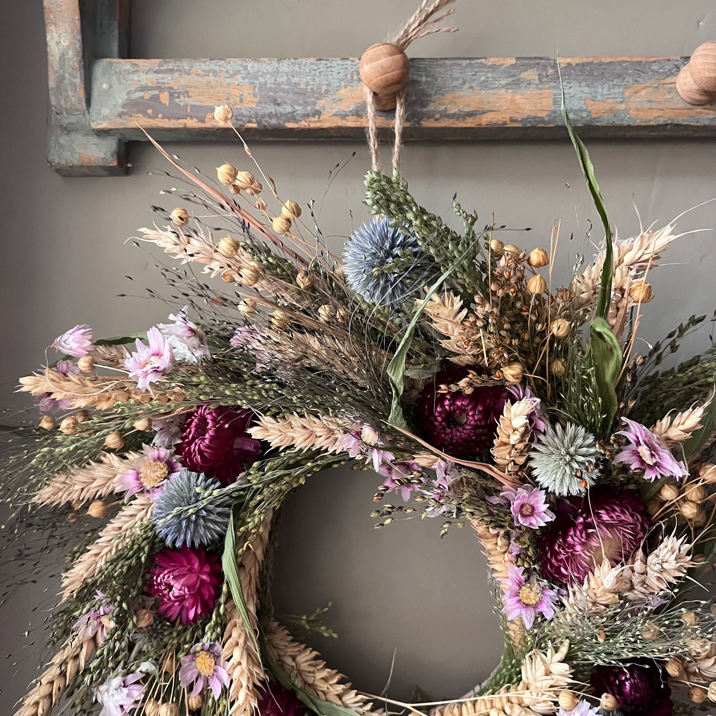 Autumn Dried Flower Wreath | Everlasting Floral Home Decor | 28cm