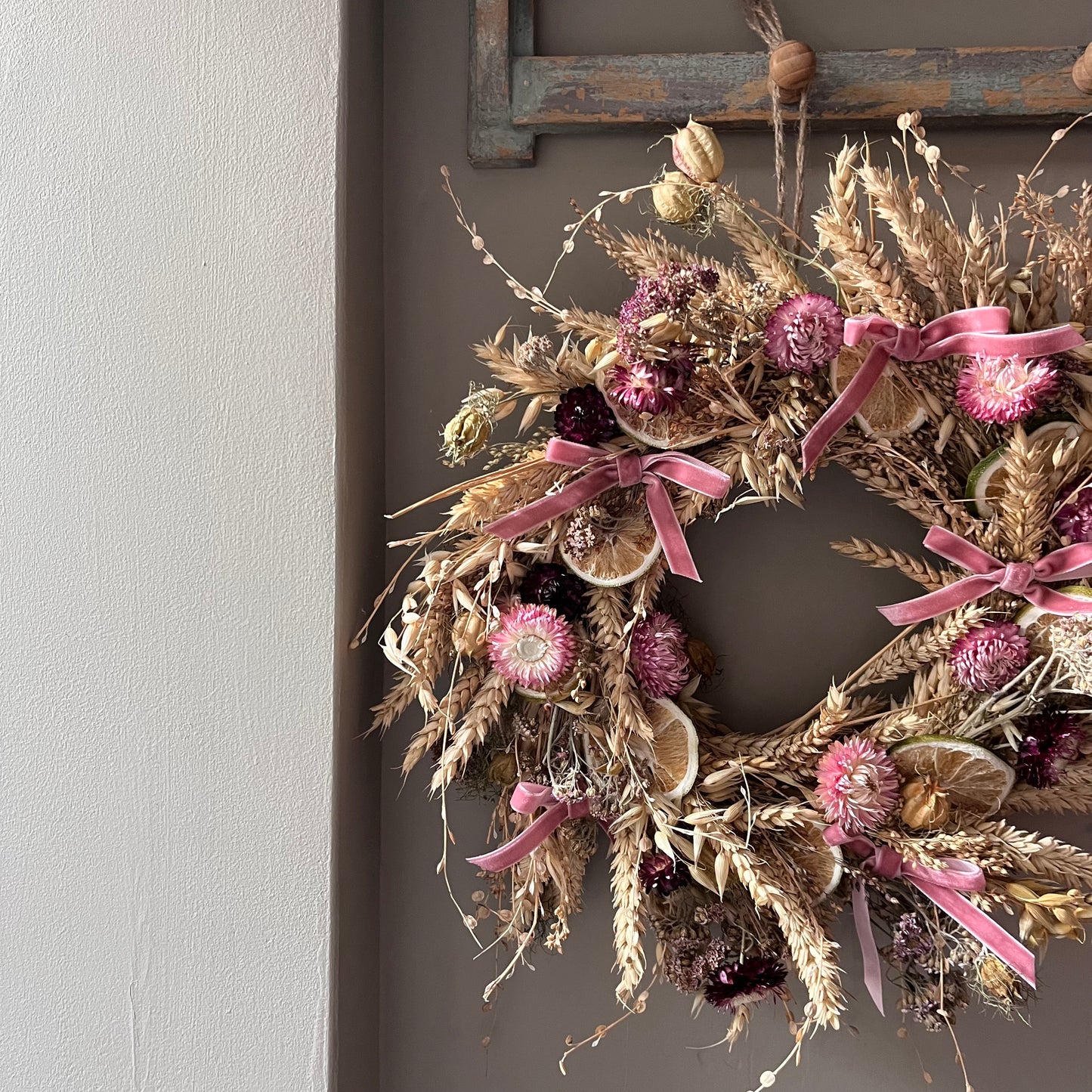 Dried flower spring wreath | Spring/ summer wreath- 34cm