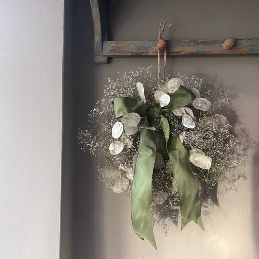 Dried Flower Wreath | Farmhouse Style Winter Decor (25cm)