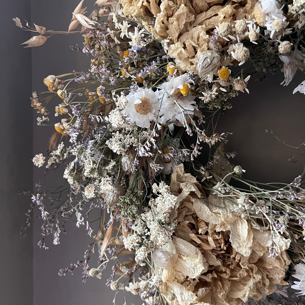 Dried Flower Wreath | Farmhouse Style Autumn Decor | 28cm