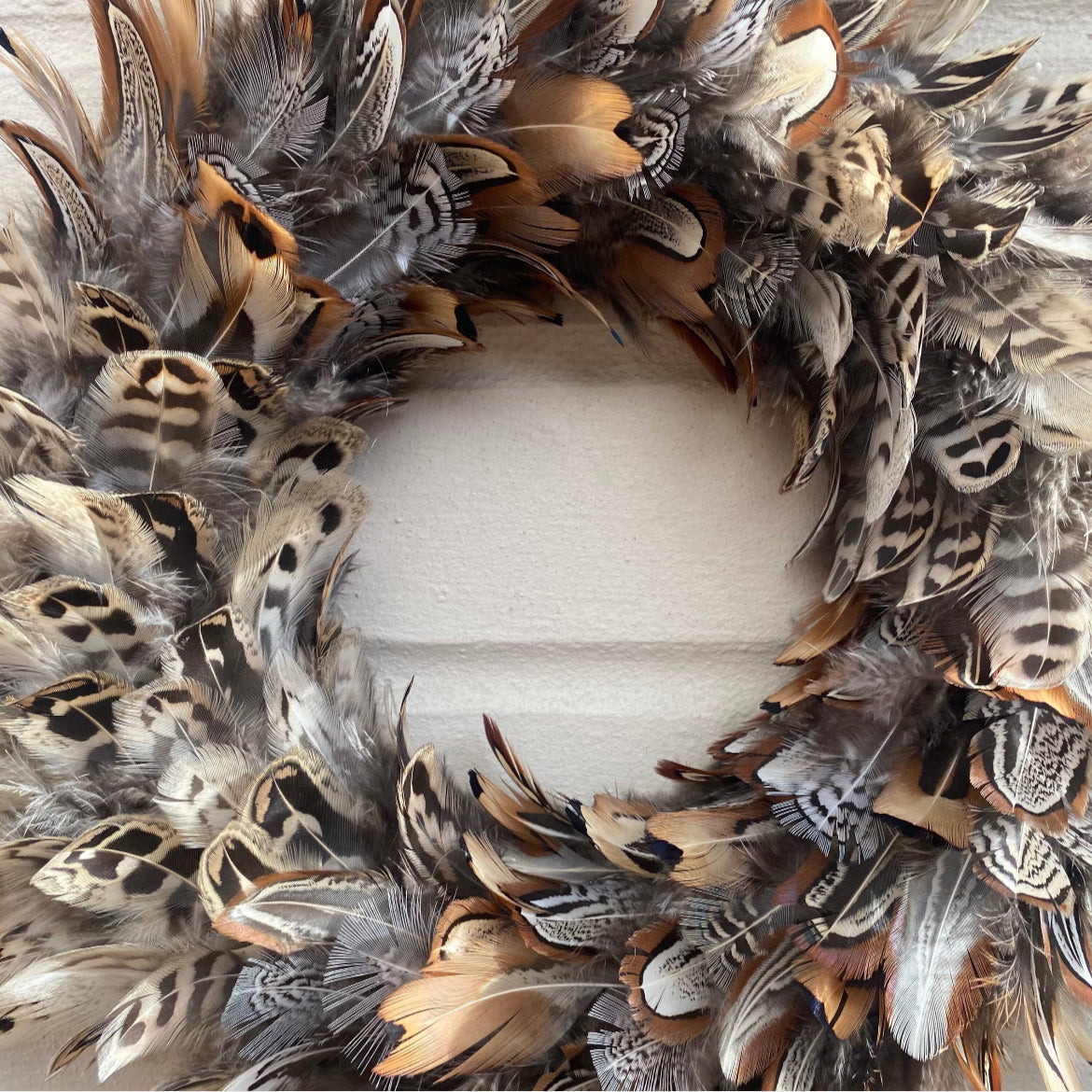 Pheasant Feather Wreath | Natural Farmhouse Christmas Decor (27-30cm)