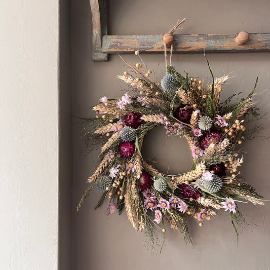 Autumn Dried Flower Wreath | Everlasting Floral Home Decor | 28cm