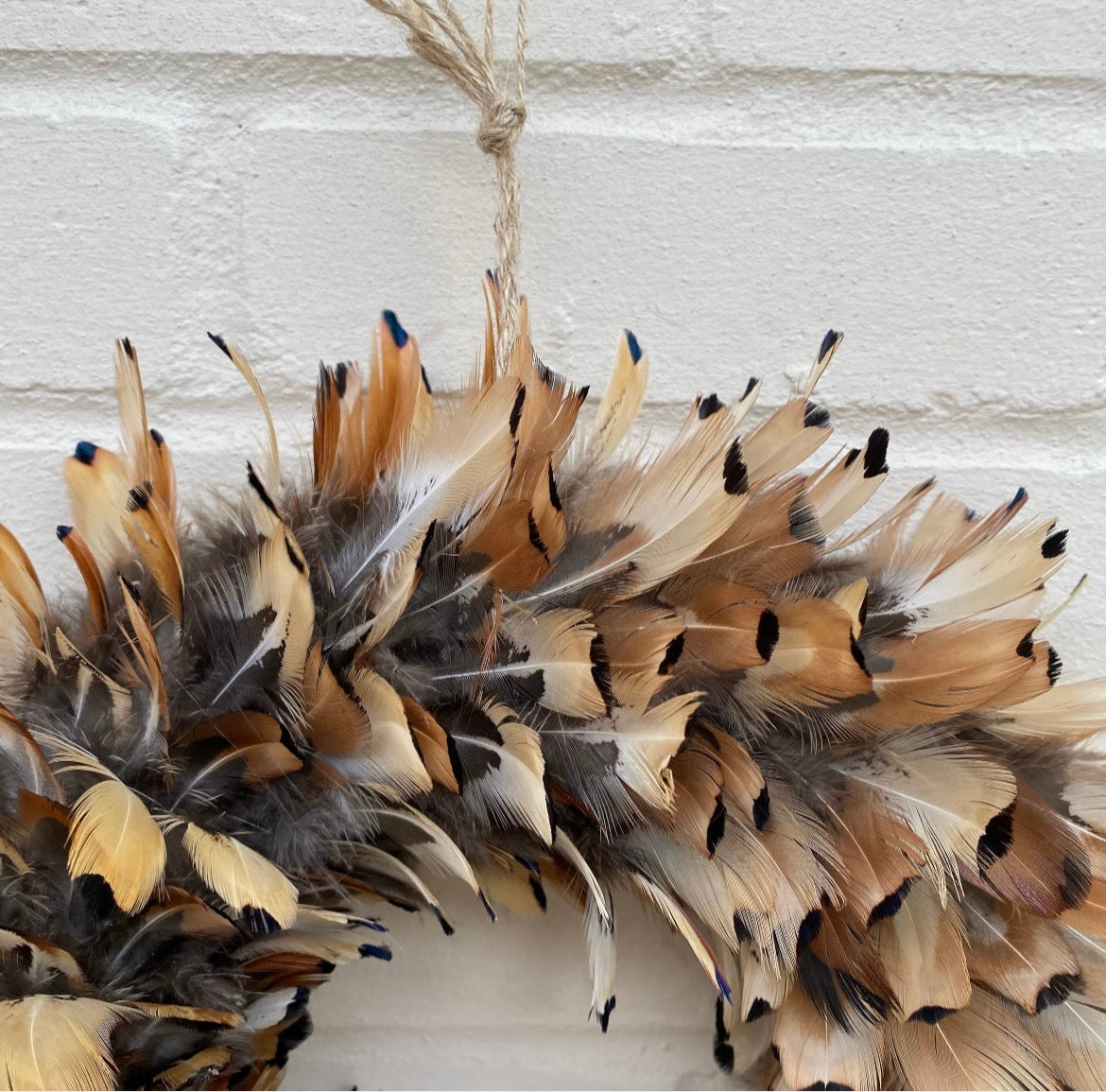 Handcrafted Pheasant Feather Wreath | Farmhouse Decor (25-30cm)