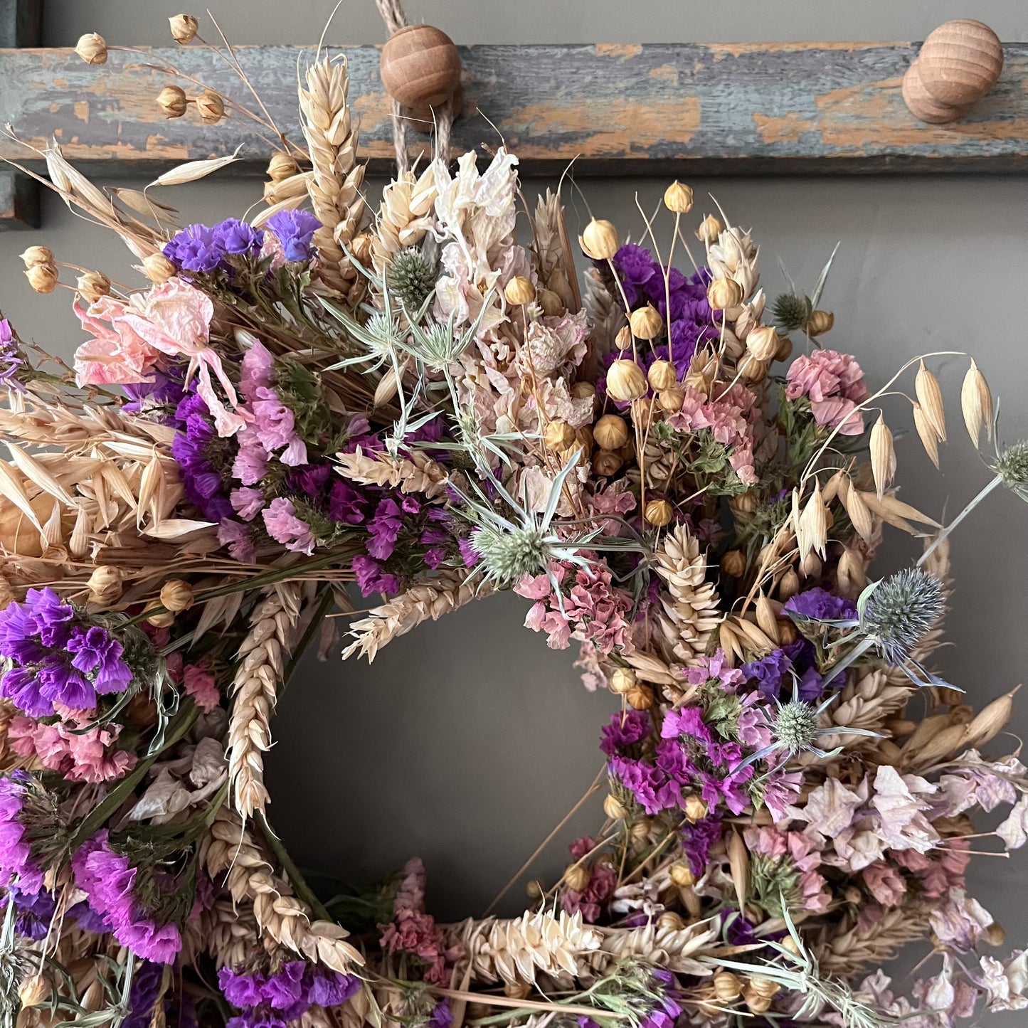 Dried Flower Wreath | Autumnal Farmhouse Decor- 28cm
