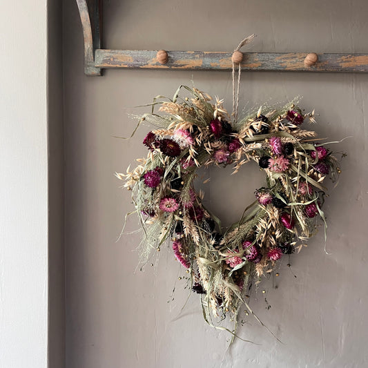 Dried Flower heart Wreath | Spring Decor | Easter wreath