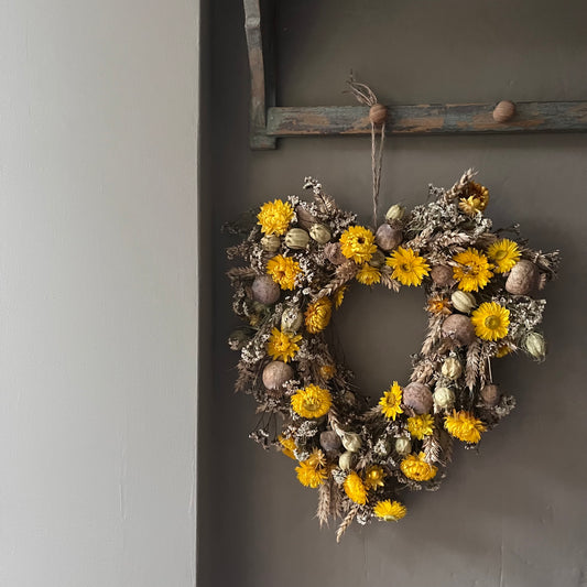 Dried Flower heart Wreath | Spring Decor | Valentines gift