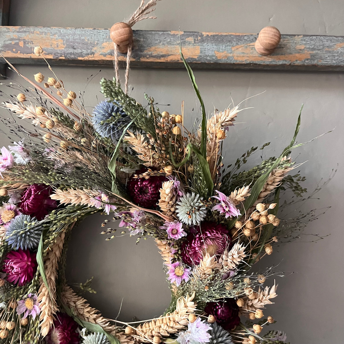 Autumn Dried Flower Wreath | Everlasting Floral Home Decor | 28cm