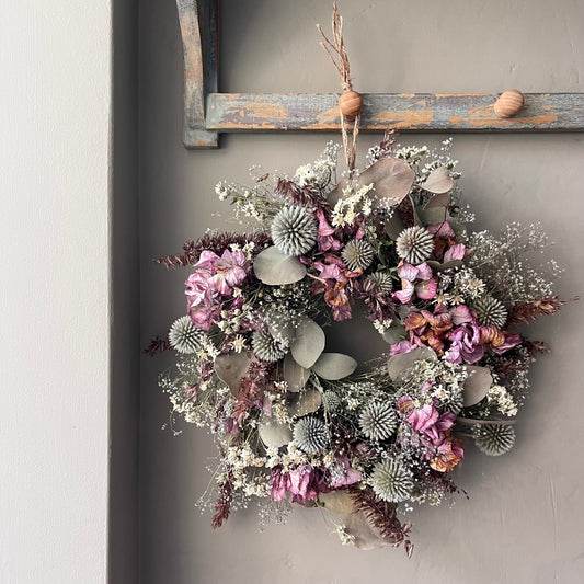 Dried Flower Wreath: Winter Decor - 28cm