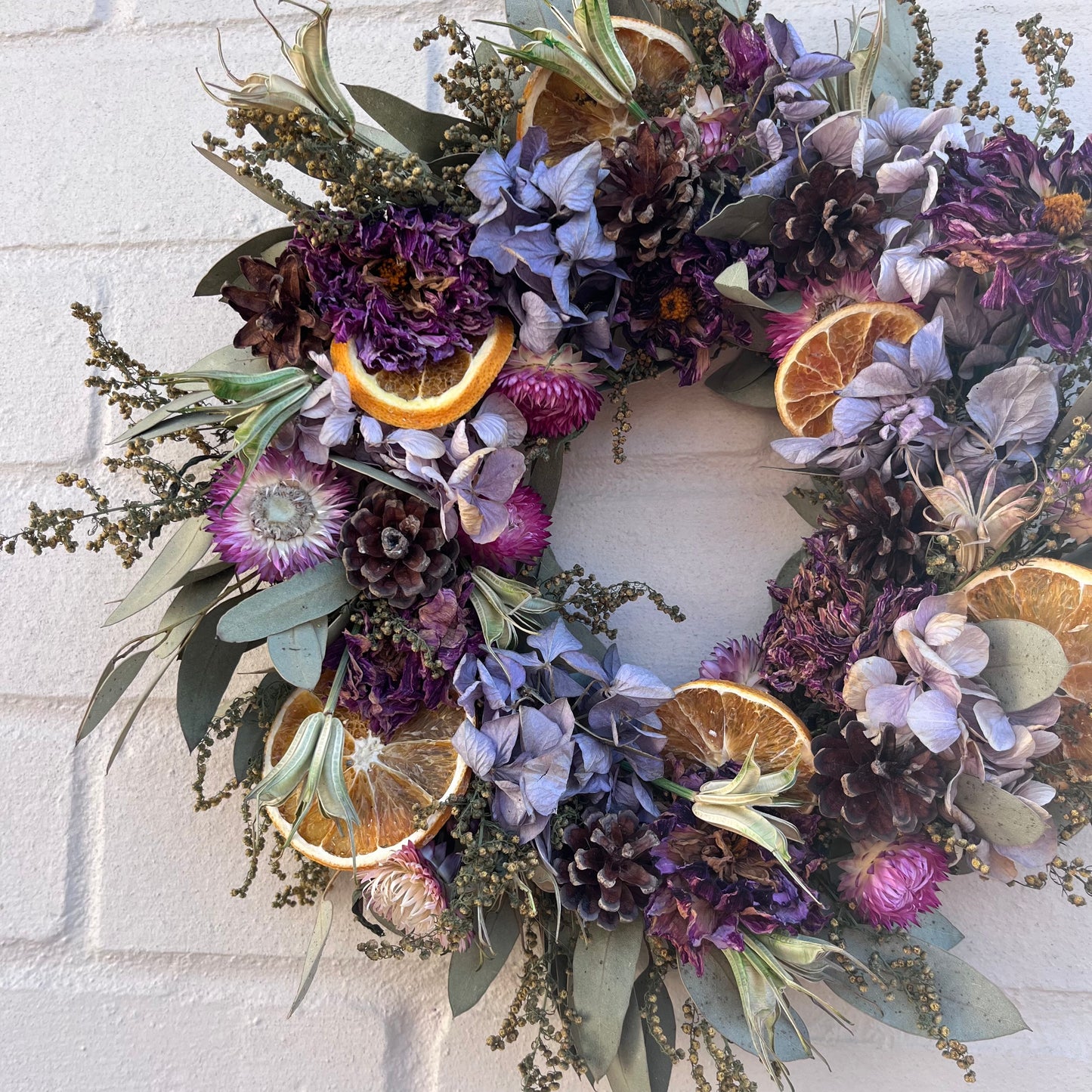 Everlasting flower | Autumn inspired decor | Autumn dried flowers | Small Dried Flower Wreath | Everlastings | Autumnal Home Decor | 25cm