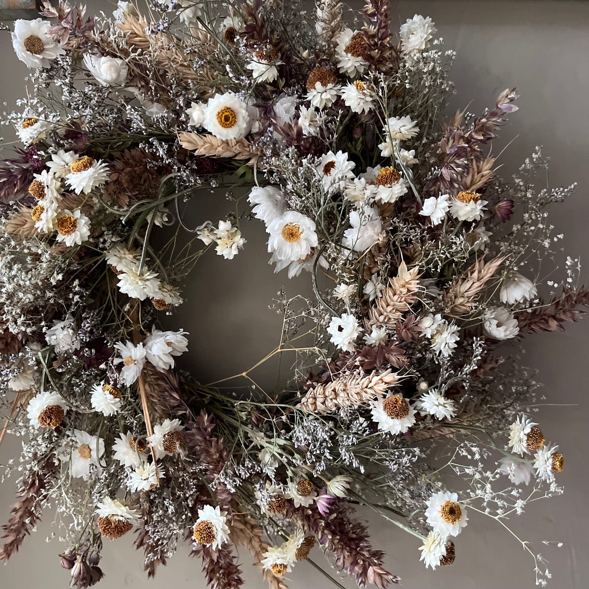 Dried Flower Wreath: Winter Decor - 28cm