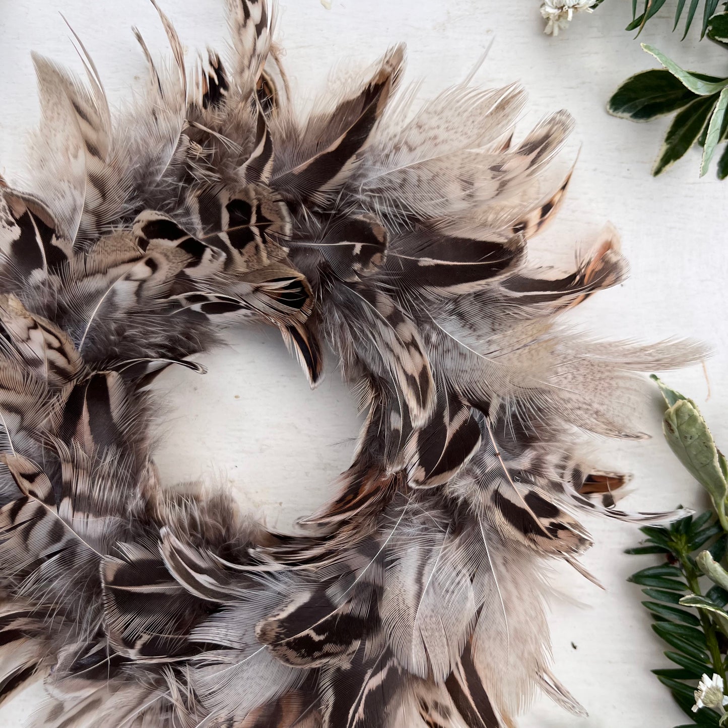 Handcrafted Feather Christmas Bauble | Farmhouse Tree Decoration