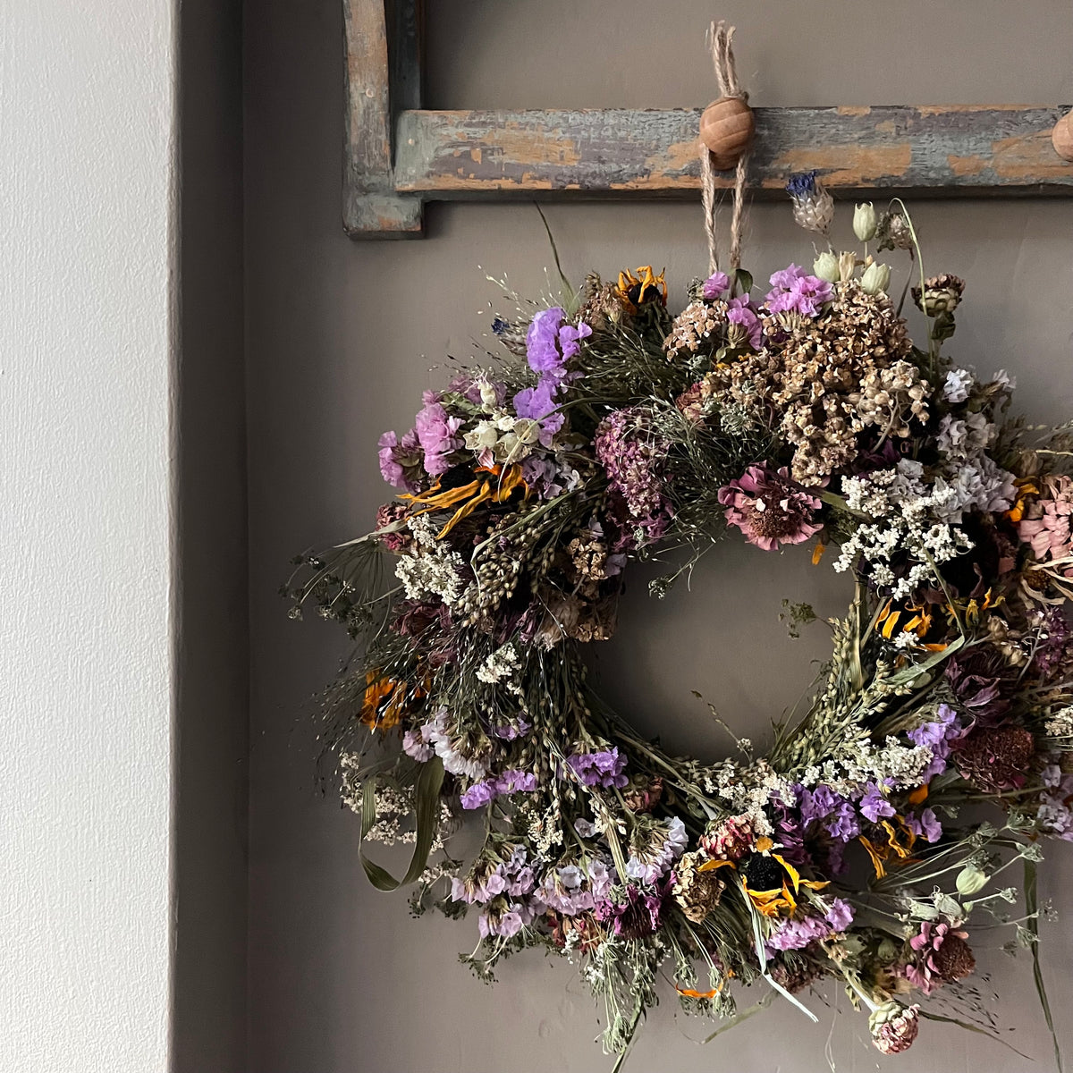 Winter Dried Flower Wreath: Winter door decor | 28cm