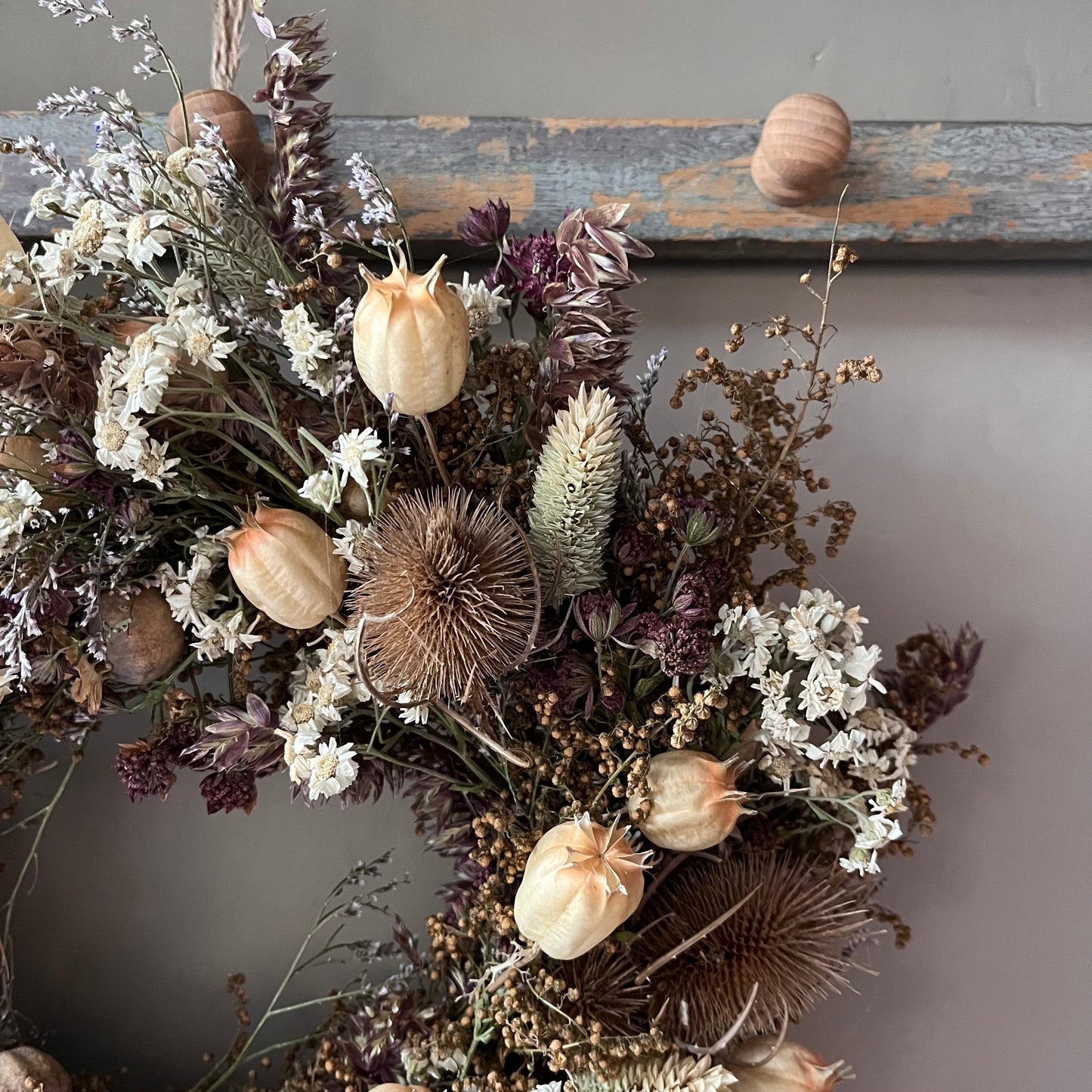 Winter Floral Dried Wreath - 28cm
