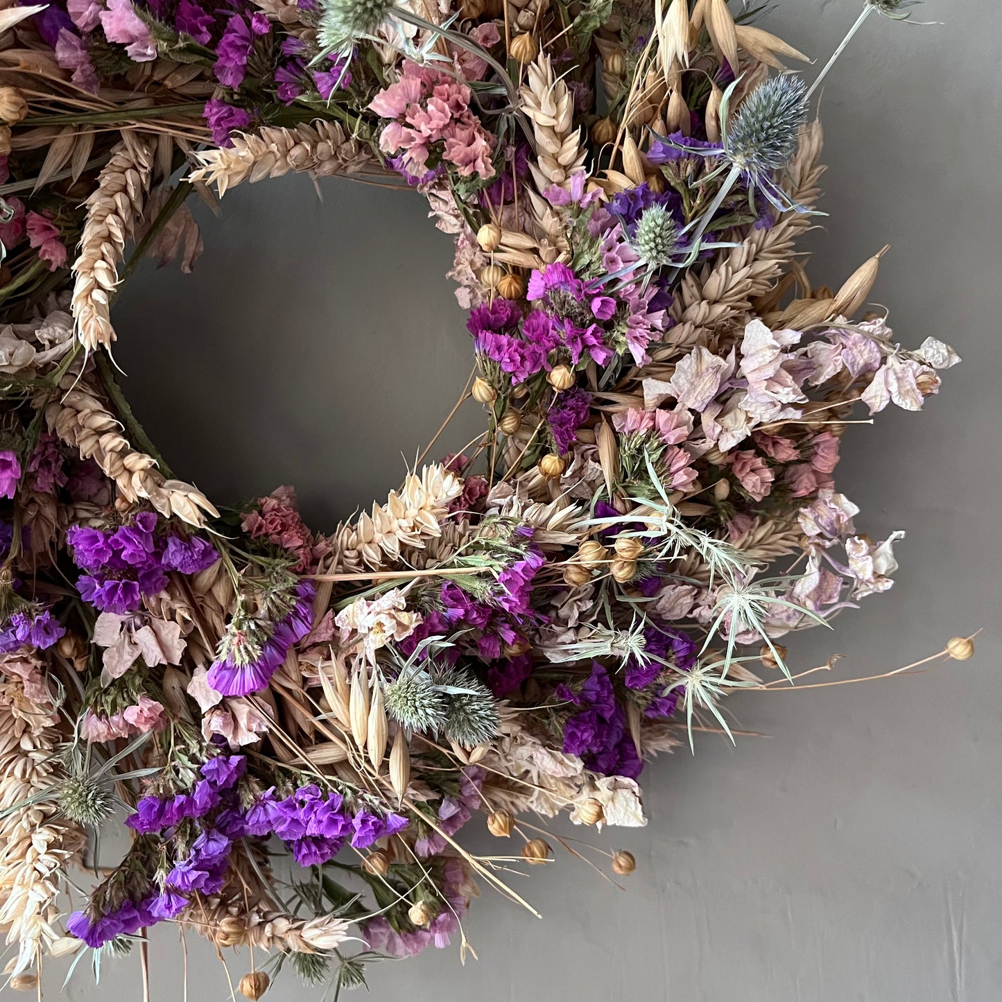 Dried Flower Wreath | Autumnal Farmhouse Decor- 28cm