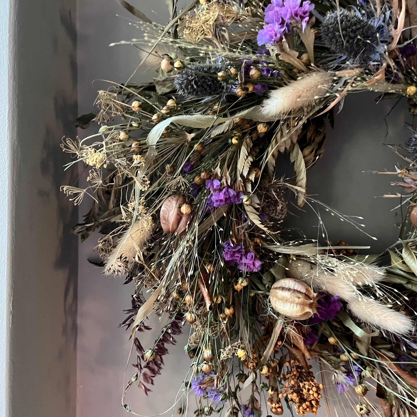 Dried Flower Wreath: Summer Everlasting Floral Decor (25cm)