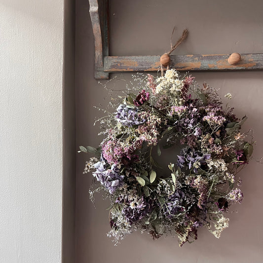 Dried Flower Wreath | Cottagecore Farmhouse Decor, 25cm