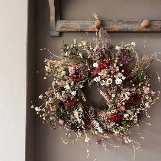 Autumn Cottage Dried Flower Wreath: 28cm