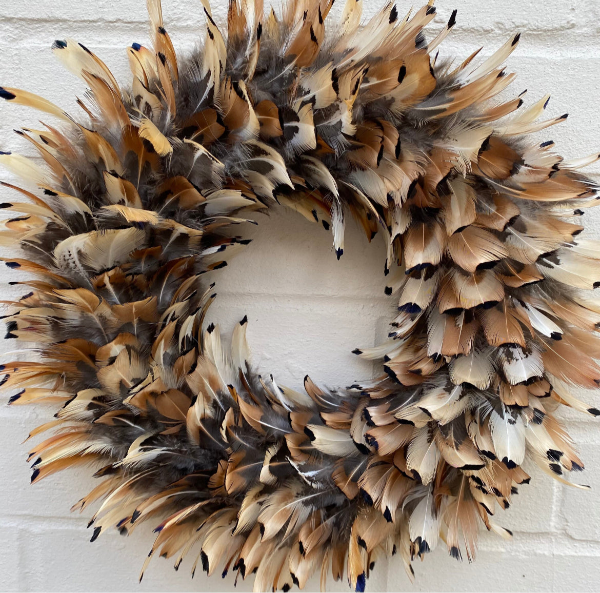 Handcrafted Pheasant Feather Wreath | Farmhouse Decor (25-30cm)