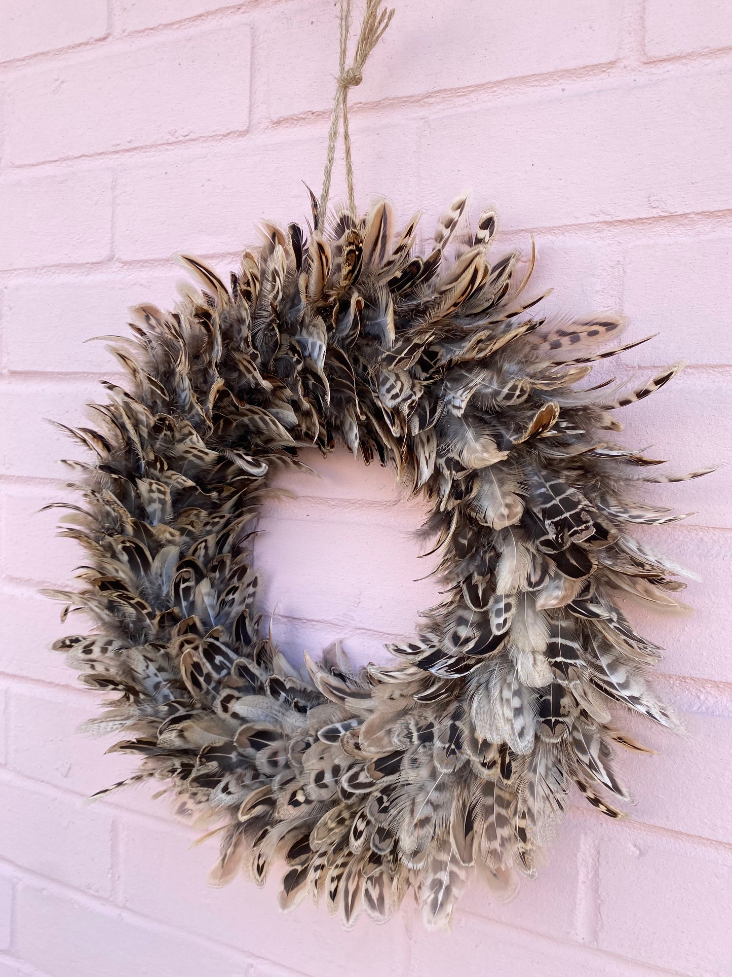 Hen Pheasant Feather Wreath | Rustic Spring Decor (32-35cm)