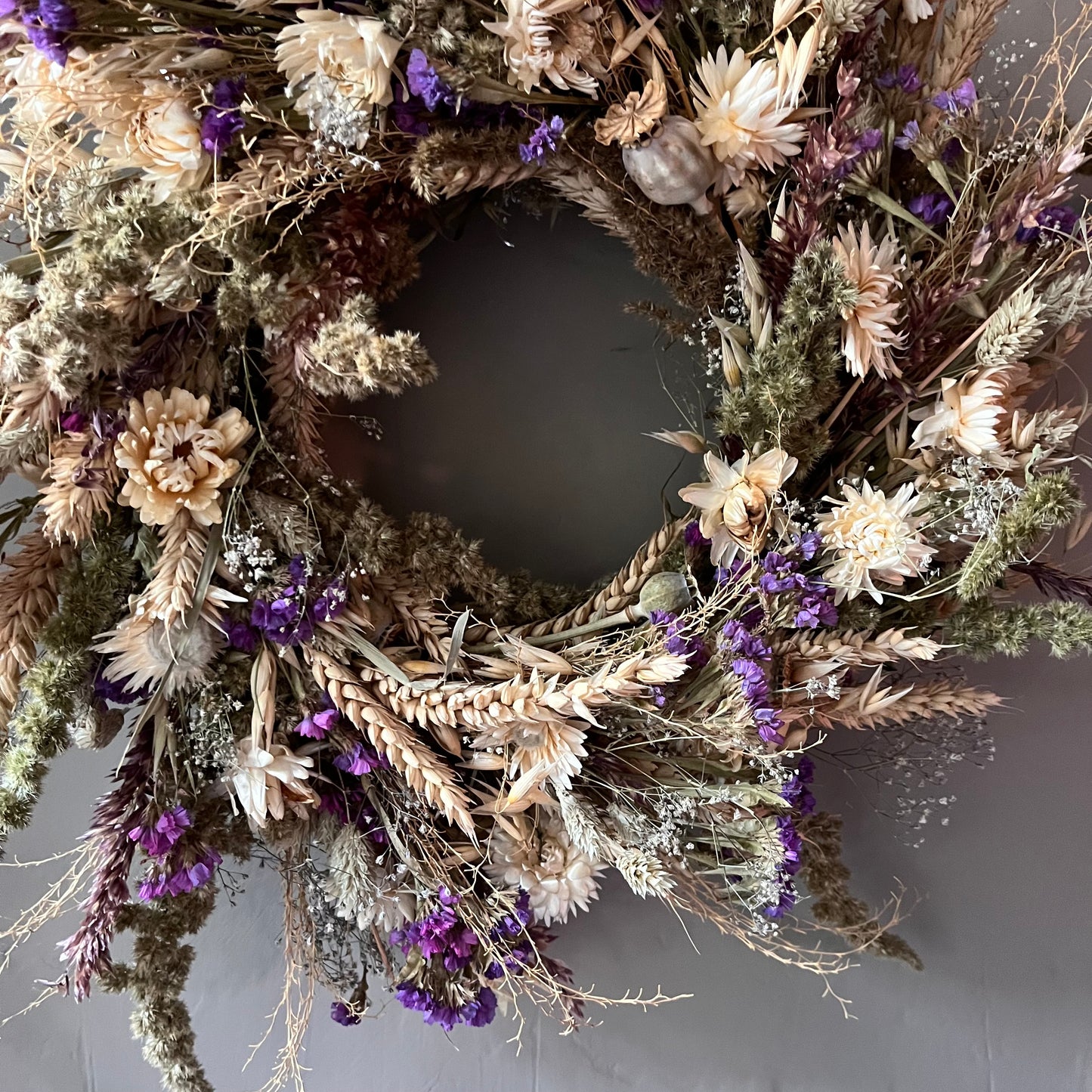 Dried flower wreath | Spring wreath | Summer country living | 34cm