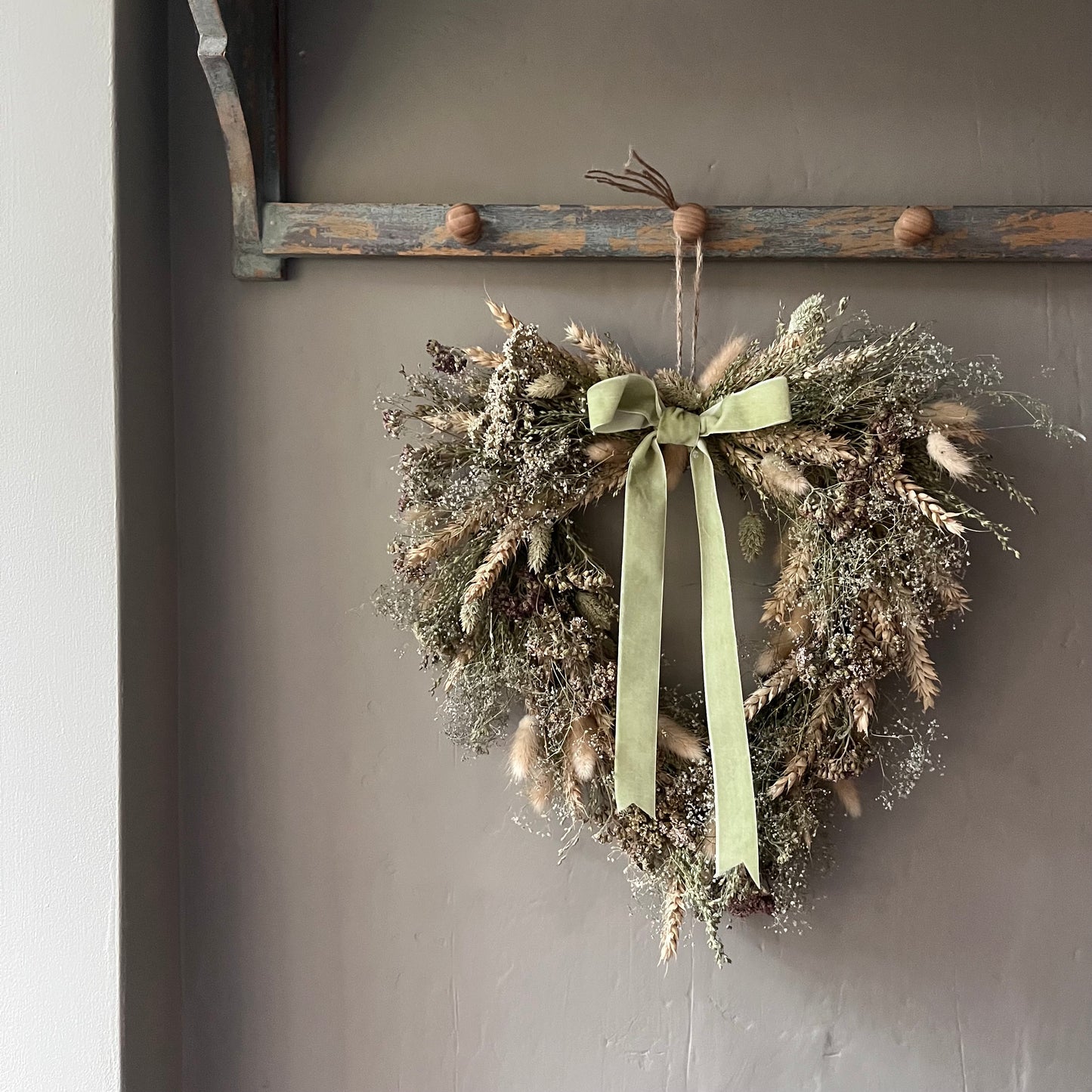 Dried Flower Easter Wreath | Spring Decor | Heart shaped wreath