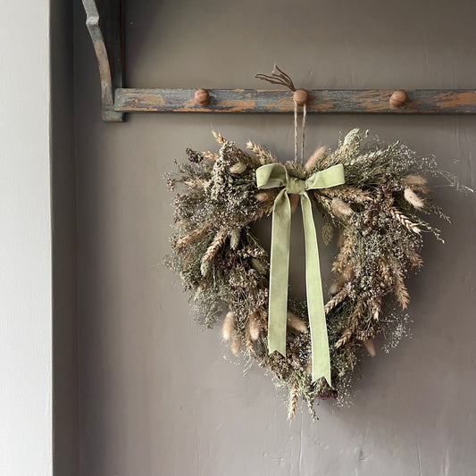 Dried Flower Easter Wreath | Spring Decor | Heart shaped wreath