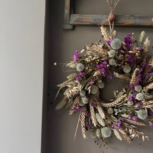 Spring Dried Flower Wreath: 25cm Fall Decor