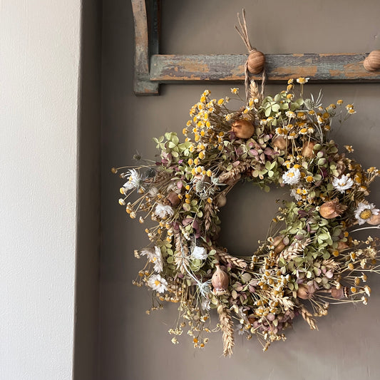 Winter Dried Flower Wreath: Winter door decor | 28cm