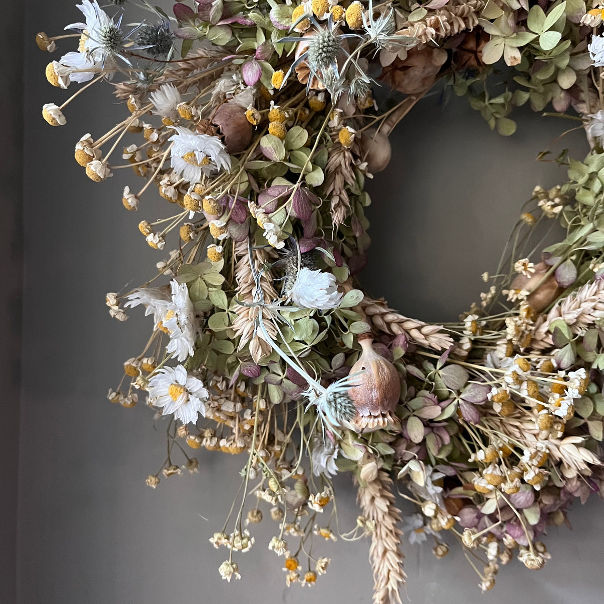 Winter Dried Flower Wreath: Winter door decor | 28cm