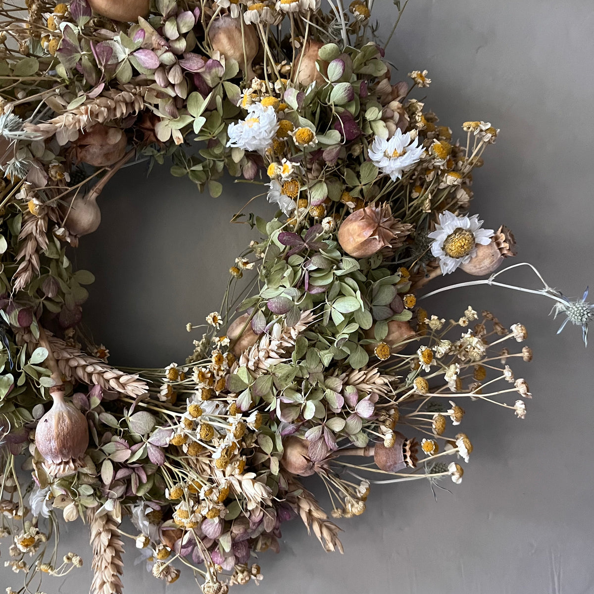 Winter Dried Flower Wreath: Winter door decor | 28cm