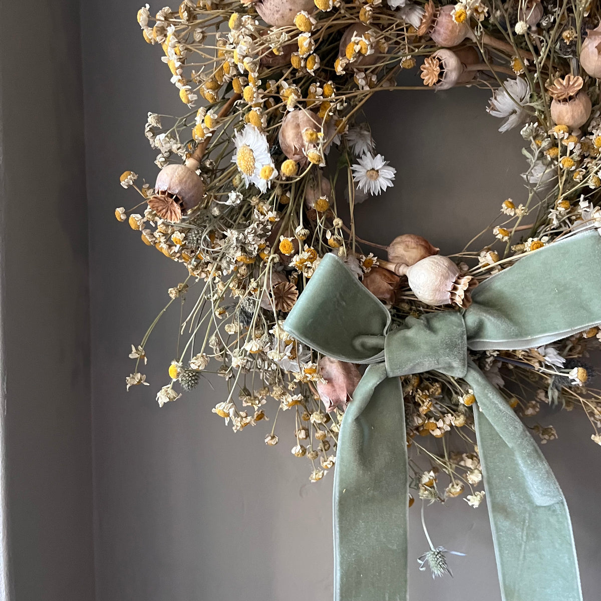 Winter Dried Flower Wreath: Winter door decor | 28cm