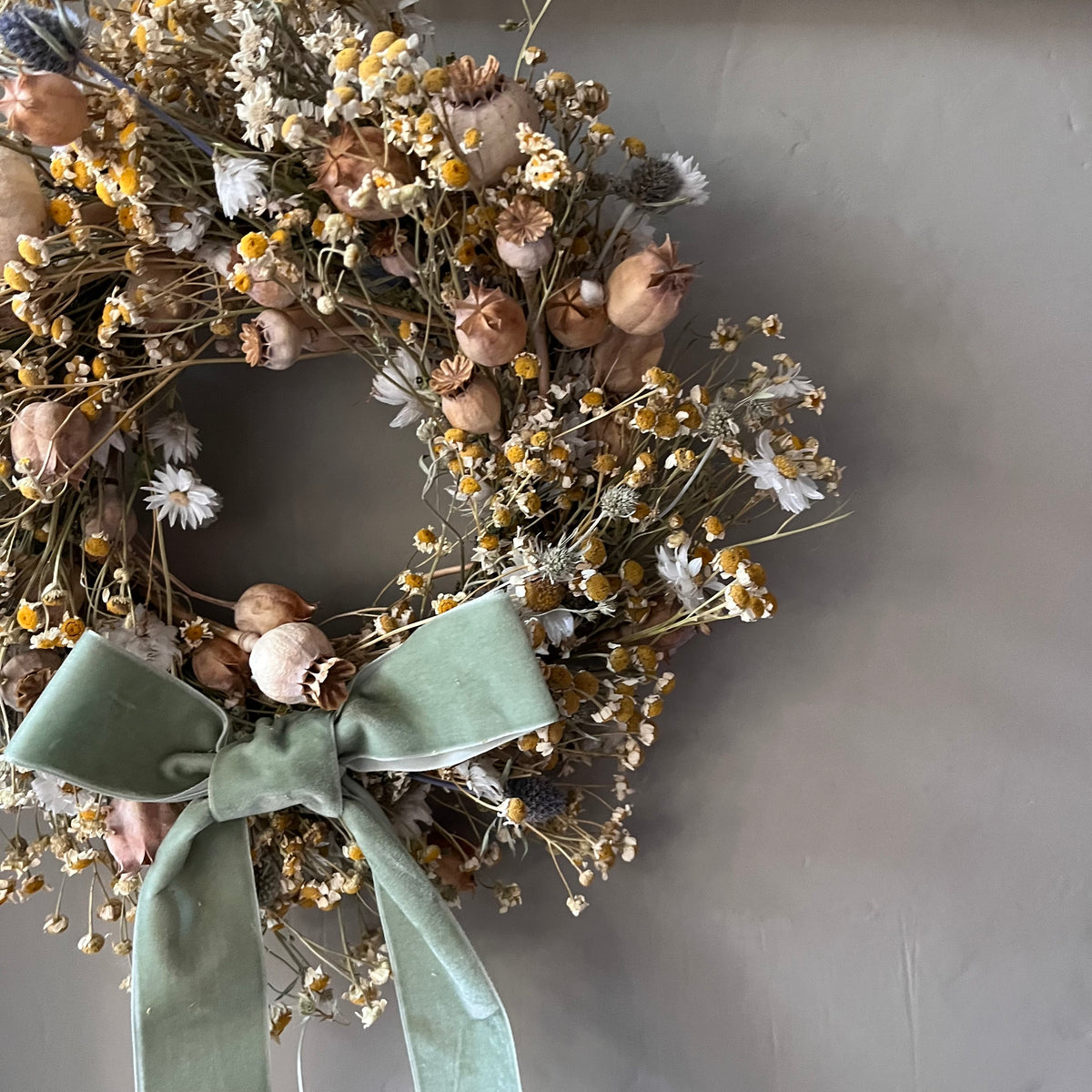 Winter Dried Flower Wreath: Winter door decor | 28cm