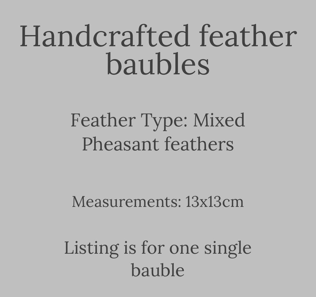 Baubles | Feather baubles | Christmas decorations | Farmhouse Christmas decor | Tree ornament | Country side Christmas | Natural Christmas