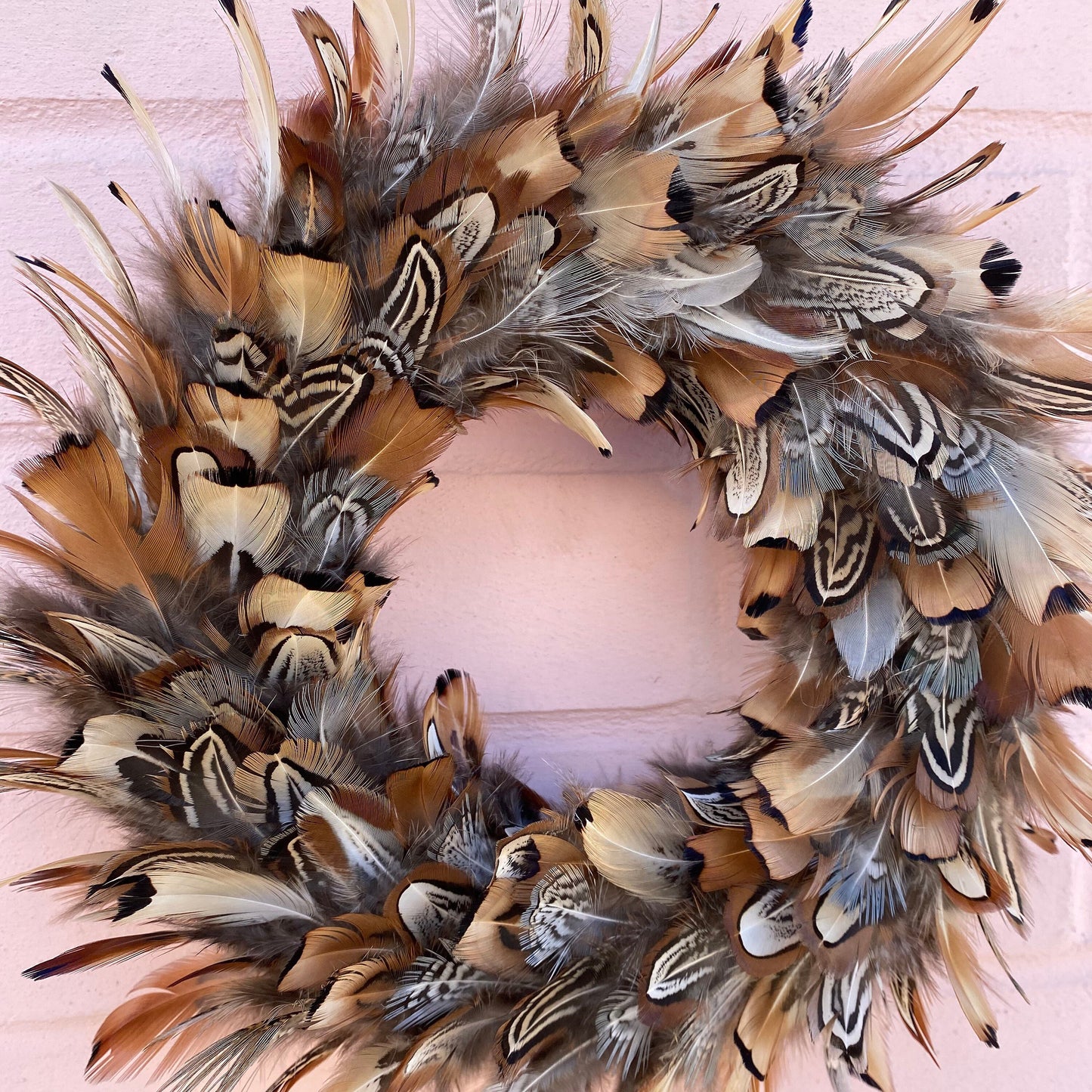 Feather wreath | Farmhouse wreath | Farmhouse decor | Country wreath | Front door wreath | Autumn wreath | Fall | Fall wreath | 20-25cm