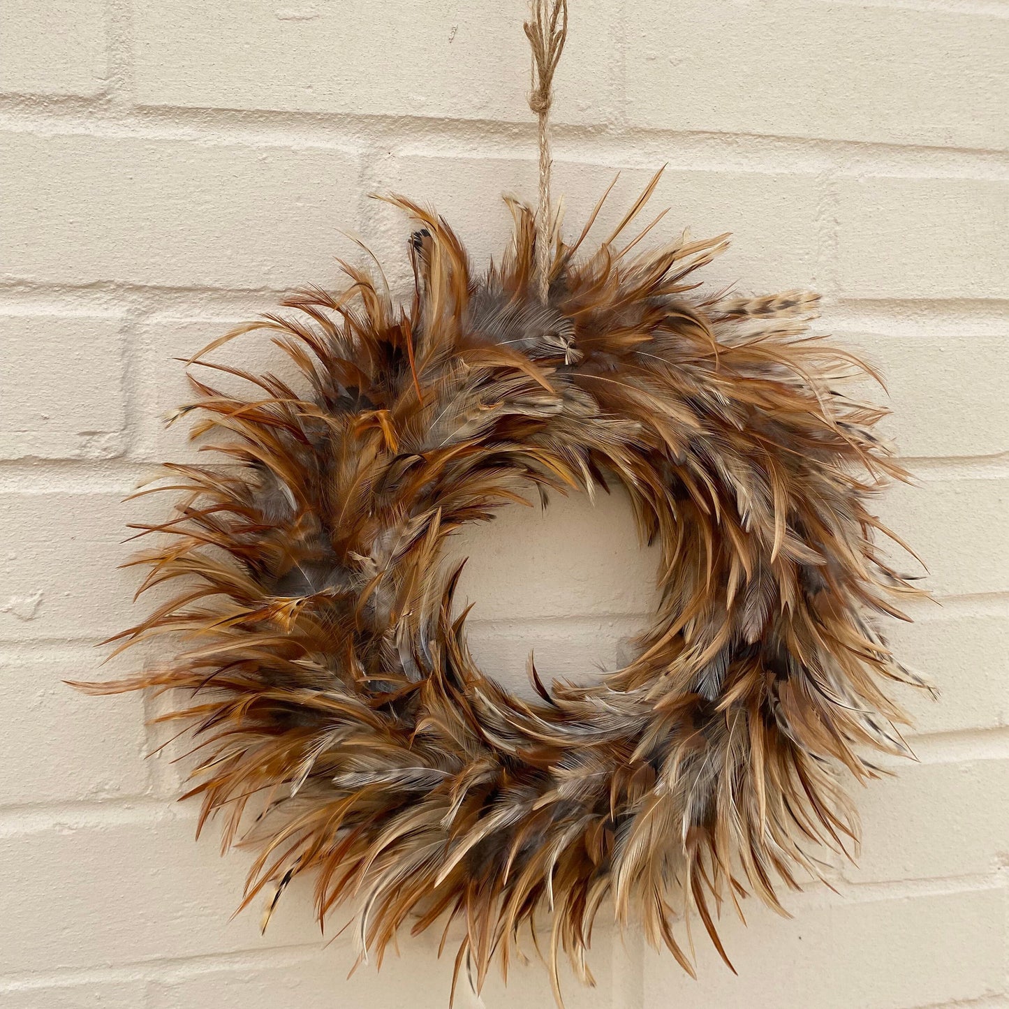 Wreath | Feather wreath | Wedding favour | Front door wreath | Autumn wreath | Autumn decorations | Autumnal home | 25-30cm