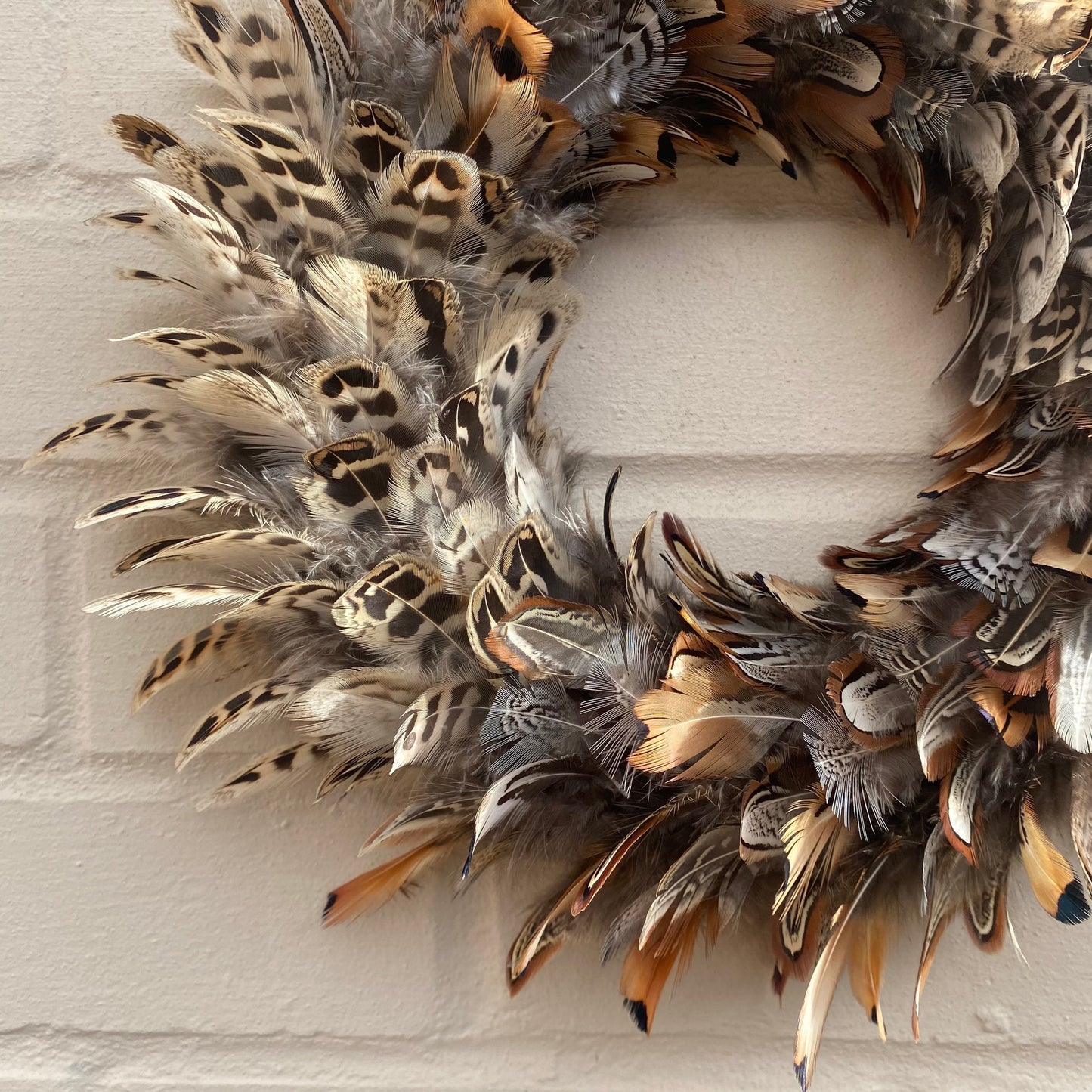 Feather wreath | Natural wreath | Spring wreath |  Farmhouse decor | Maximalist decor | Pheasant feathers | Easter decorations | 25-30cm