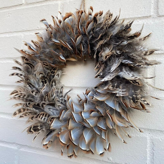 Farmhouse wreath | Farmhouse decor | Cottage decor | Country wreath | Feather wreath | House warming gift | Natural wreath | 25-30cm