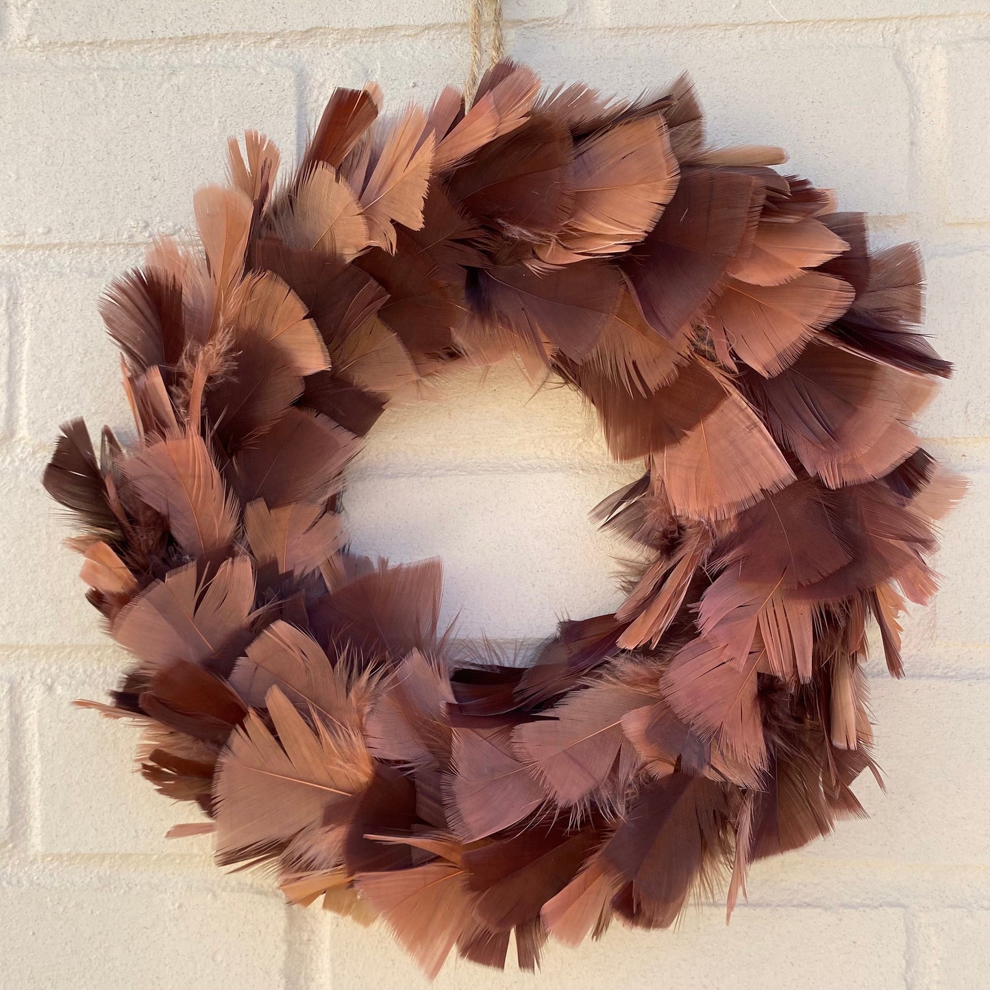 Farmhouse wreath | Farmhouse decor | Autumnal home decor | Feather wreath | House warming gift | Autumn door wreath | Pink wreath| 25-30cm