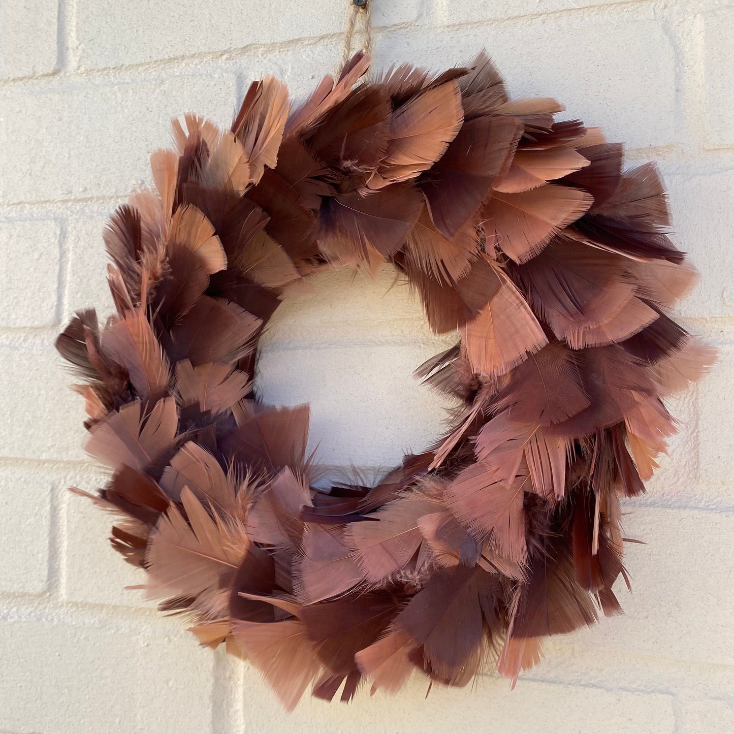 Farmhouse wreath | Farmhouse decor | Autumnal home decor | Feather wreath | House warming gift | Autumn door wreath | Pink wreath| 25-30cm