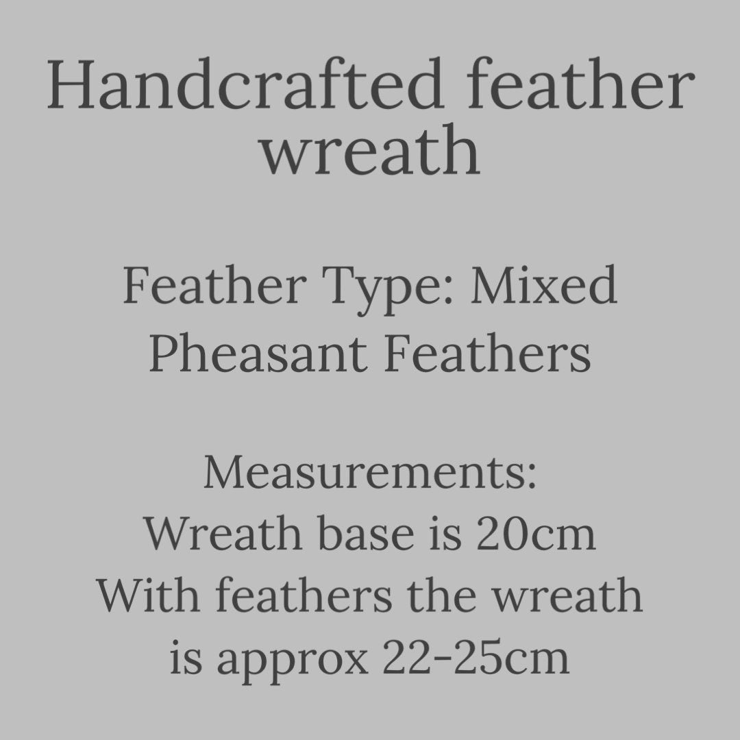 Feather wreath | Farmhouse wreath | Farmhouse decor | Front door wreath | Autumn wreath | Fall wreath | Winter home decor | 20-25cm