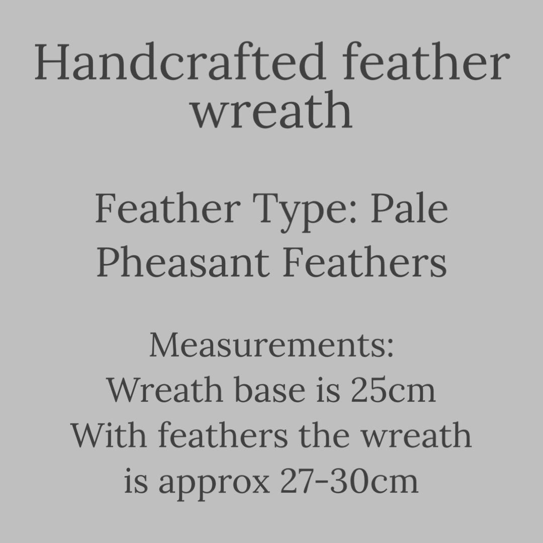 Wreath | Feather wreath | Wedding favour | Front door wreath | Cottage decor | Kitchen wreath | Winter wreath | Porch decor | 25-30cm