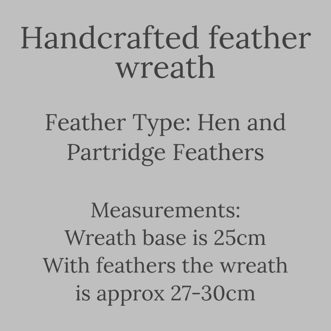 Farmhouse wreath | Farmhouse decor | Cottage decor | Country wreath | Feather wreath | House warming gift | Natural wreath | 25-30cm