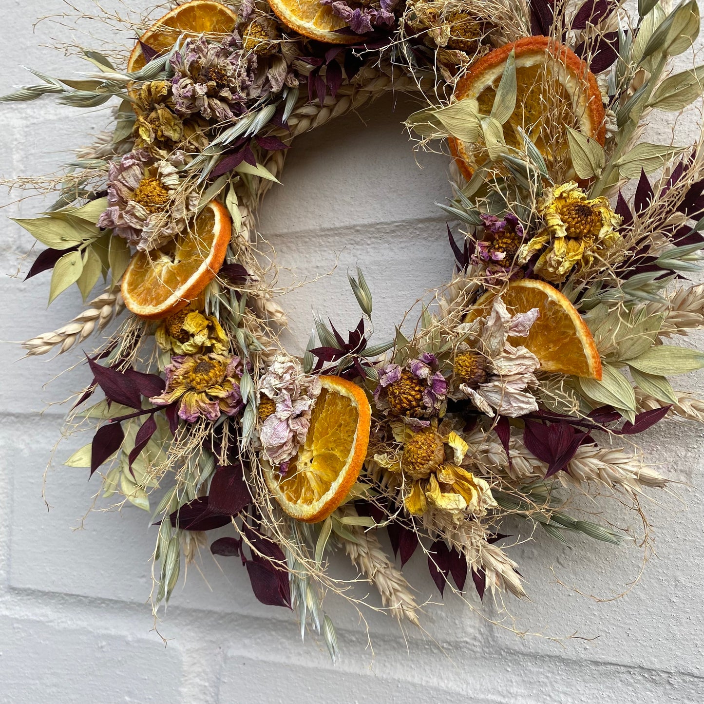 Spring wreath | Spring flowers | Dried flower wreath | Farmhouse Spring décor | Easter door wreath | Small wall hangings | 22cm