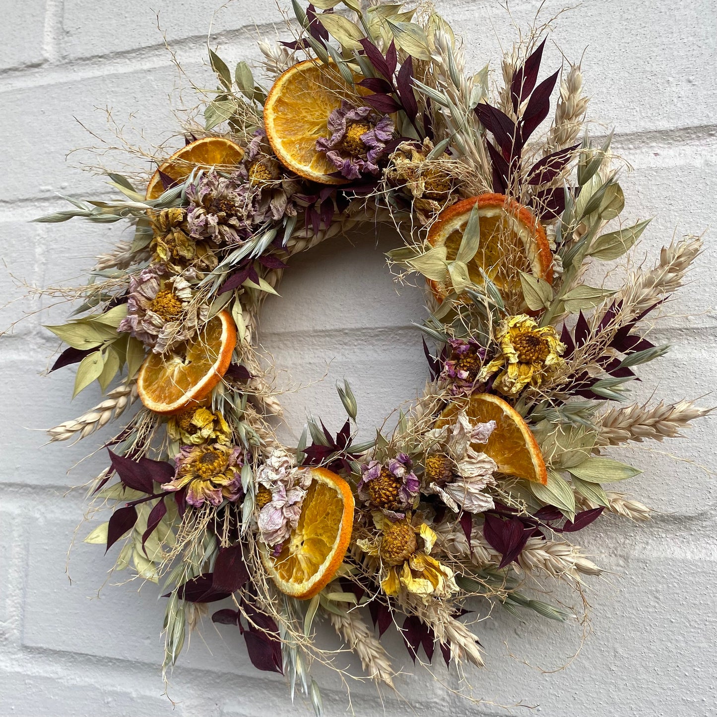 Spring wreath | Spring flowers | Dried flower wreath | Farmhouse Spring décor | Easter door wreath | Small wall hangings | 22cm