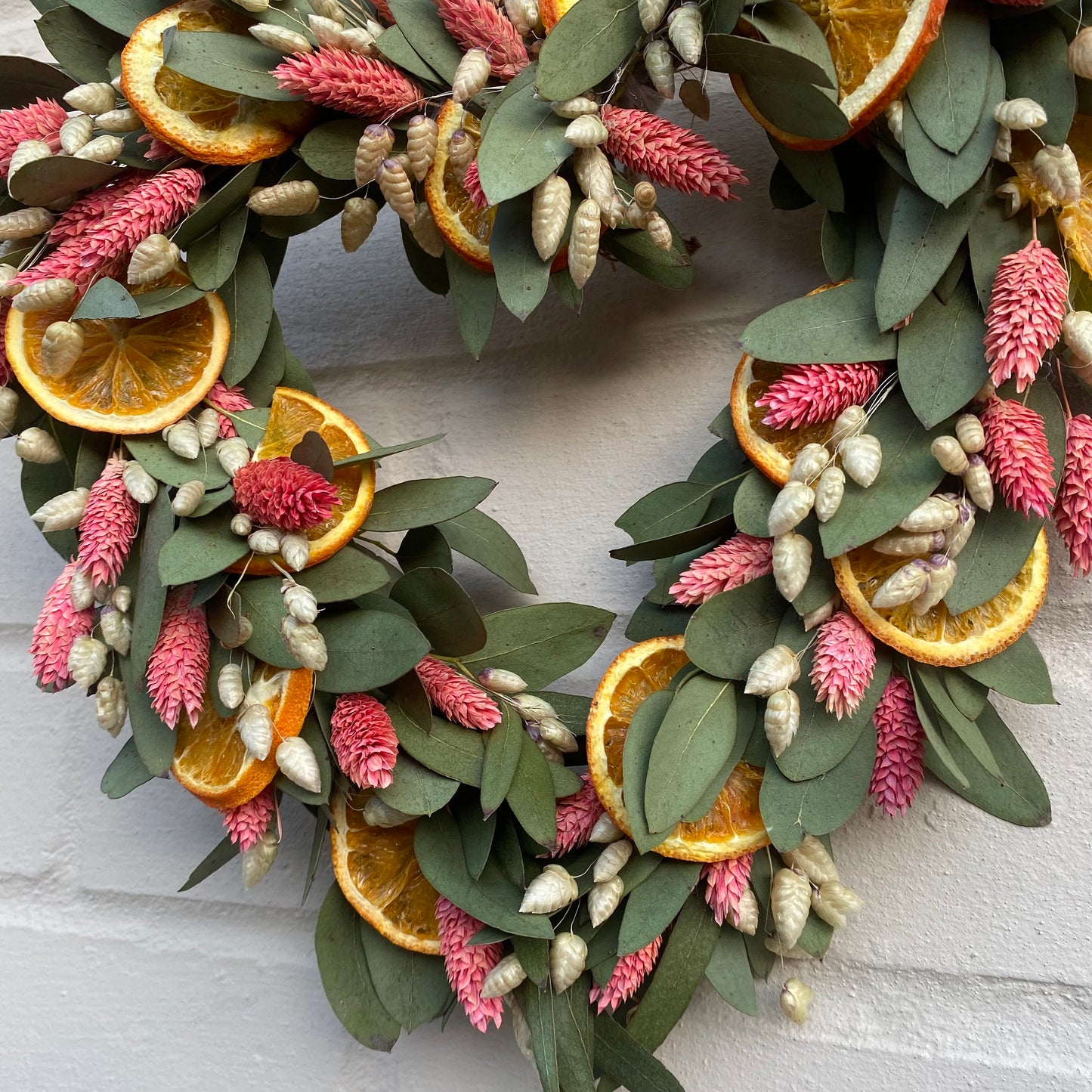 Summer dried flower wreath | Pink flower wreath | Spring door wreath | Home Decorations | Summer decor | Farmhouse wreath | 27cm