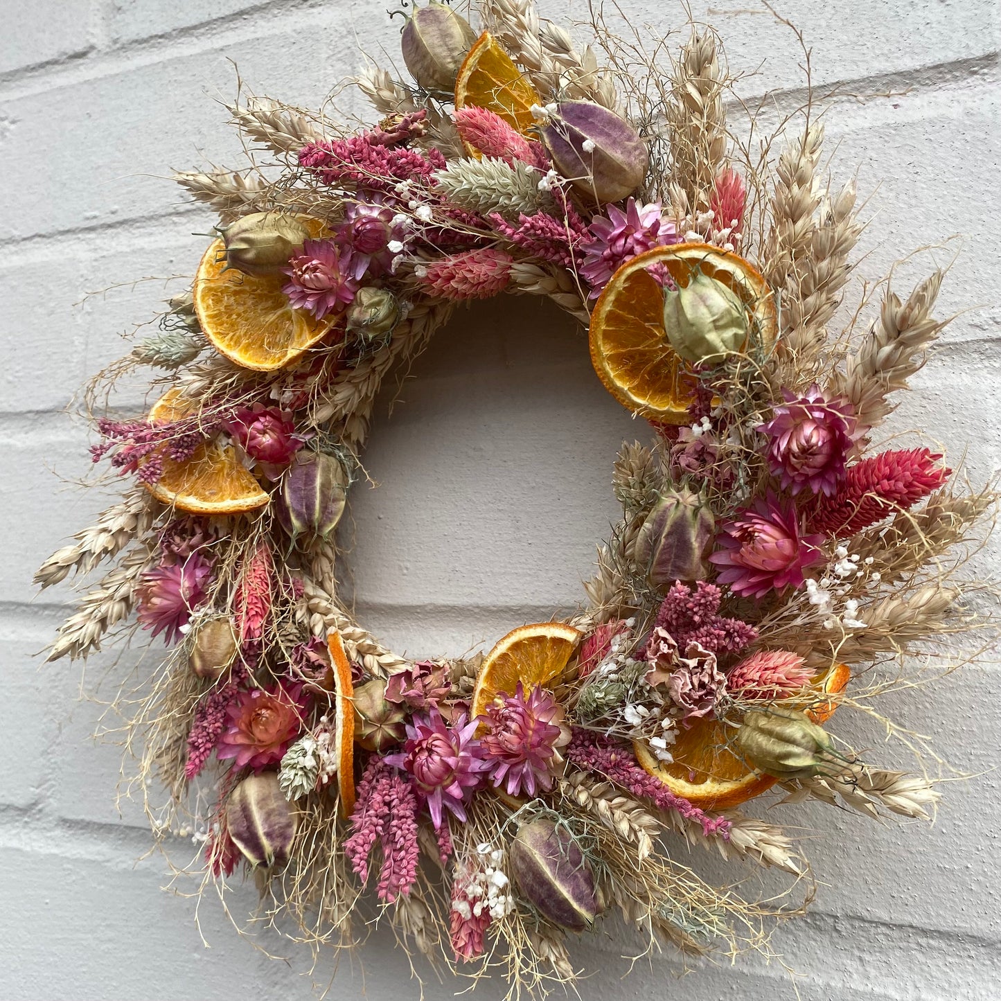 Dried flower wreath | Front door wreath | Spring decor | Spring wreath | Easter floral wreath | Everlasting decor | 24cm