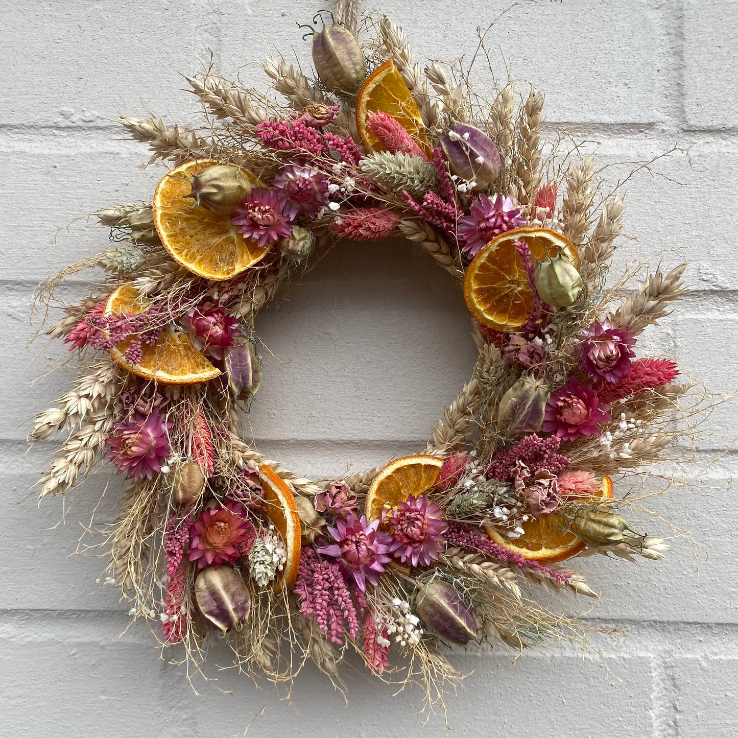 Dried flower wreath | Front door wreath | Spring decor | Spring wreath | Easter floral wreath | Everlasting decor | 24cm