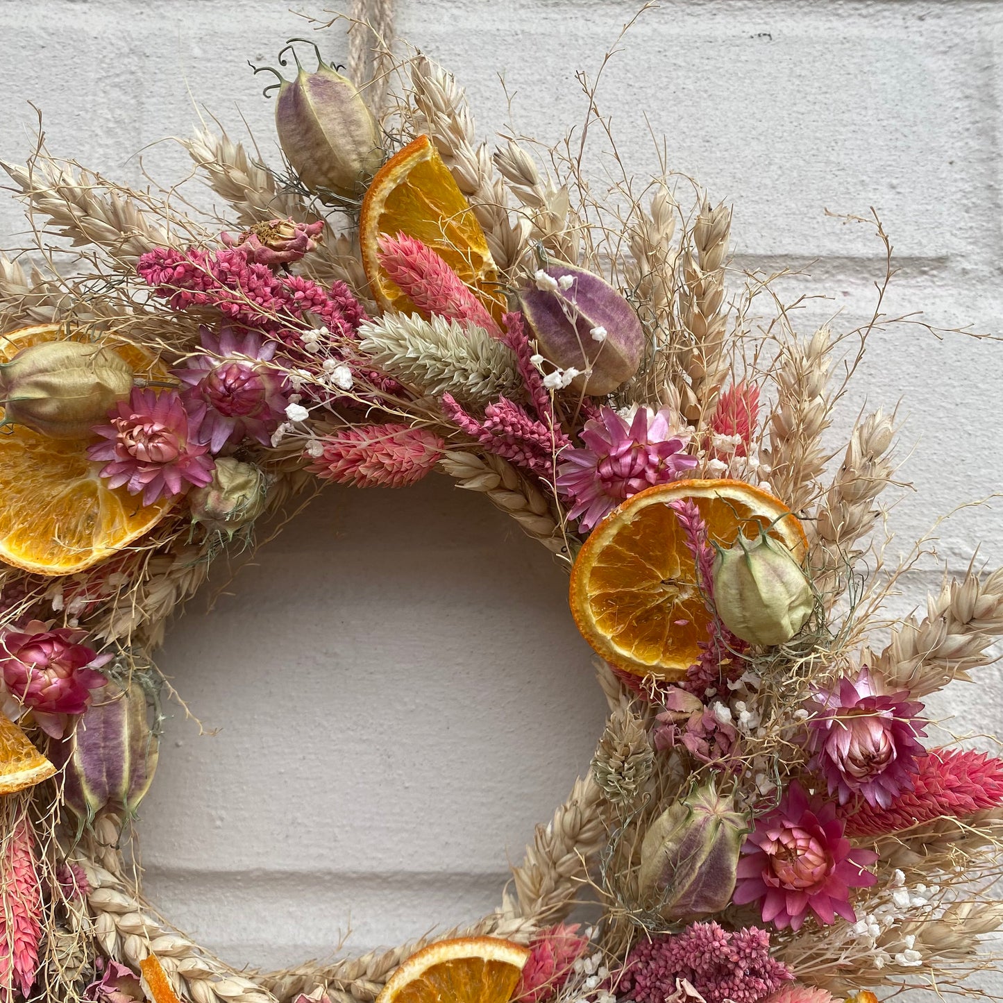 Dried flower wreath | Front door wreath | Spring decor | Spring wreath | Easter floral wreath | Everlasting decor | 24cm